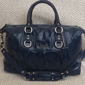 Coach Ashley Navy Blue Satchel Purse Shoulder Bag